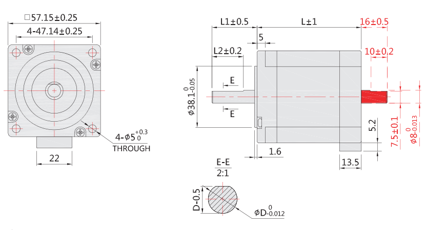 56mm步進電機外形尺寸圖 56mm步進電機外形尺寸圖